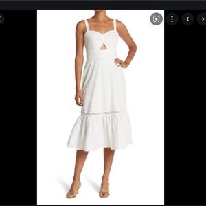 BCBGMAXAZRIA Poplin Lace Sleeveless Dress